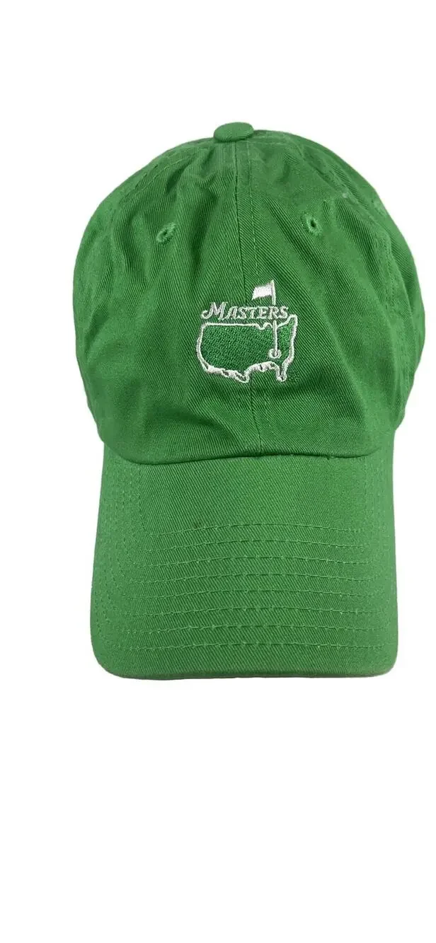 Master’s Green White Logo Golf Cap Hat One Size Embroidered Adjustable